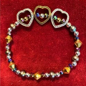 SHOJ “Three Times a Charm” Peacock Pearl Bracelet